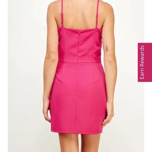 Strut & Bolt Pink Feather-Trim Dress M - Picture 3 of 5